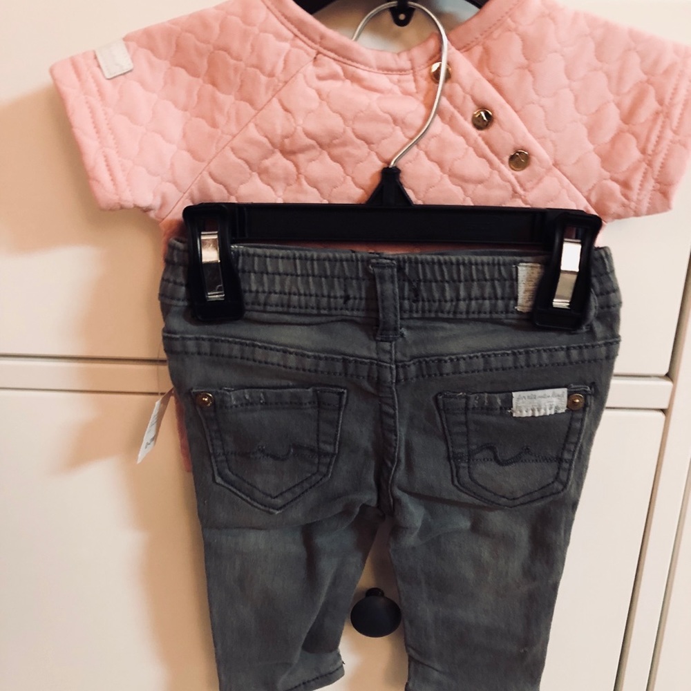 7 For All Mankind Pink and Gray Kids Matching Set